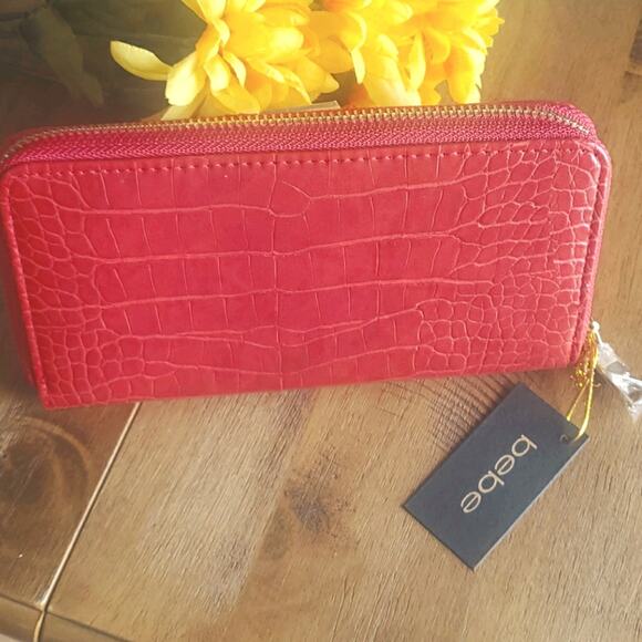 Bebe Natalie Croco Full Zip Wallet NWT - Picture 4 of 6